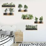 Stickers muraux créatifs de plantes de bonsaï tropicales 3d amovibles 4 pièces autocollants