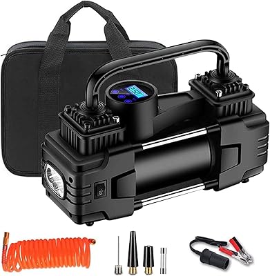 Pompe de gonflage de pneu de compresseur d'air portable à double cylindre robuste. DIAYTAR COTE D'IVOIRE est une boutique en ligne généraliste qui propose plus de 300 000 références de produits divers. Elle est reconnue comme l'une des boutiques leaders en Côte d'Ivoire, offrant une large gamme de choix pour ses clients. Avec une telle variété, les clients peuvent trouver tout ce dont ils ont besoin sous un même toit.