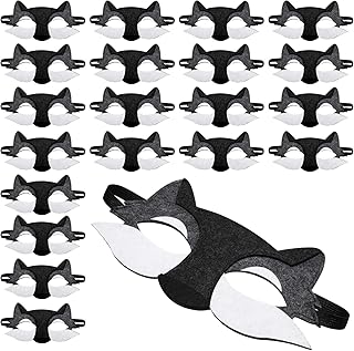 Masque de loup nobesti 20 pièces pour enfants, demi-masque de loup noir
