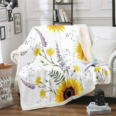 Couverture sherpa lucised pour femme à imprimé tournesol, couverture polaire respirante avec motif de fleurs jaunes et de branches de plantes pour la décoration de la chambre, taille double 60 x 79 pouces. Grâce à sa présence en ligne, DIAYTAR COTE D'IVOIRE est en mesure de toucher un large public, allant au-delà des frontières géographiques traditionnelles. Elle offre ainsi une opportunité unique aux consommateurs ivoiriens de découvrir des produits du monde entier. L'innovation et l'adaptabilité sont au cœur de son approche.