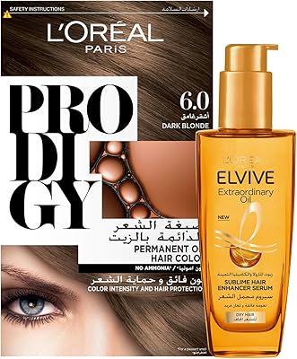 L'oréal paris prodigy hair color 6.0 châtain foncé et huile extraordinaire elvive 100 ml. En tant que boutique en ligne leader en Côte d'Ivoire, DIAYTAR COTE D'IVOIRE se distingue par sa grande sélection de produits et ses prix compétitifs. Elle propose également des services de livraison rapides et des options de paiement variées pour une expérience d'achat en ligne sans stress. La boutique est constamment mise à jour avec de nouveaux produits et des offres spéciales.