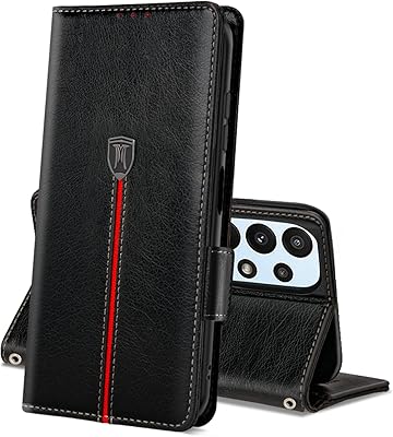 Coque samsung galaxy a23 5g / m23 5g / m13, portefeuille en cuir