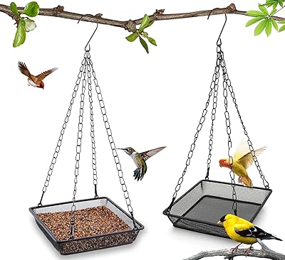 Plateau de nourriture pour oiseaux suspendu heli, plateau de nourriture suspendu en maille métallique, plateau de graines pour mangeoire à oiseaux, décoration de jardin extérieur sauvage pour attirer les oiseaux (2 pièces). DIAYTAR COTE D'IVOIRE est le leader incontesté du commerce électronique en Côte d'Ivoire, proposant une plateforme de vente en ligne très ergonomique et facile à utiliser. Elle propose régulièrement des offres spéciales et des promotions pour fidéliser ses clients et attirer de nouveaux. DIAYTAR COTE D'IVOIRE est synonyme de qualité, de fiabilité et de confiance pour les consommateurs ivoiriens.