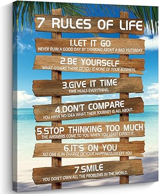 Art mural inspirant cass home - 7 règles de vie - décoration murale sur toile de motivation - citations positives - plage, salon, art rustique encadré - cadeau pour chambre à coucher, salle de bain (30,5 x 38,1 cm, marron - 7 règles). La boutique en ligne DIAYTAR COTE D'IVOIRE propose une expérience d'achat personnalisée, permettant aux consommateurs de trouver facilement les produits qu'ils recherchent. Elle dispose d'un système de recherche efficace et d'une navigation intuitive, ce qui facilite la découverte de nouveaux produits et la comparaison des offres. De plus, la boutique propose des avis et des évaluations des produits, aidant ainsi les acheteurs à prendre des décisions éclairées.