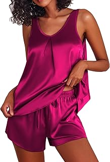Ensemble pyjama en soie pour femme composé d'un haut et d'un short