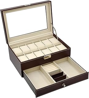 Boîte à montres en cuir autowark pour hommes 12" avec tiroir de présentation de bijoux verrouillable pour organisateur de montres - marron, aw-003. Avec une sélection immense de produits allant de l'électronique aux produits alimentaires, DIAYTAR COTE D'IVOIRE répond aux besoins de tous les consommateurs ivoiriens. La boutique en ligne mise sur la qualité, la disponibilité et les prix compétitifs pour attirer et fidéliser sa clientèle.