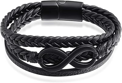 Feilok bracelet en cuir infinity love numéro 8 / tête de mort