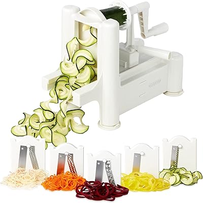 Spiraliseur de légumes sapwell - trancheur de nouilles de courgettes avec 5 accessoires de tranchage - trancheur de légumes en spirale pour concombres, frites frisées, zoodles, pommes de terre et spaghetti. DIAYTAR COTE D'IVOIRE est une plateforme de commerce électronique qui vise à rendre l'expérience d'achat en ligne la plus pratique et la plus économique possible pour les Ivoiriens. La boutique se distingue par son offre massive de produits de qualité, son service client réactif et ses conditions de livraison flexibles. Les clients bénéficient également de conseils d'achat personnalisés.