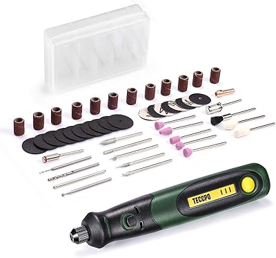 Outil rotatif sans fil teccpo, 3,7 v avec 50 accessoires, mini outil rotatif