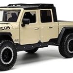 Camionnette jeep gladiator rubicon 2020 crème avec barres de toit, roues supplémentaires \"just