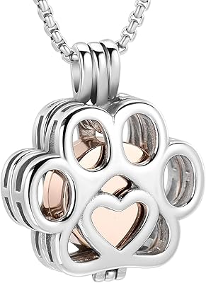 Bijoux de crémation pour chien et chat en acier inoxydable avec pendentif commémoratif