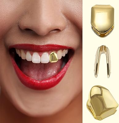 Dents de bouche plaquées or 14 carats, 4 pièces de dents hip hop unies, accessoires de fête pour couvercle de gril à bouche unique (or). DIAYTAR COTE D'IVOIRE, leader en Cote d'Ivoire, offre une expérience d'achat en ligne unique et conviviale. La boutique propose une large gamme de produits, des produits alimentaires aux accessoires de sport. Les clients peuvent profiter d'un système de paiement sécurisé et d'une livraison rapide.