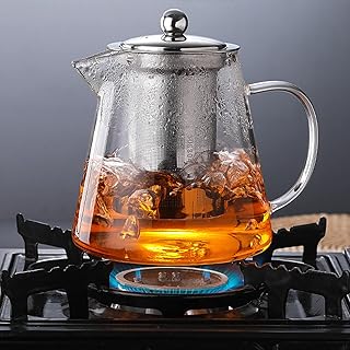 Théière en verre tabit 750 ml avec infuseur, bouilloire à thé en verre