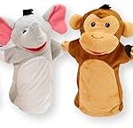 Ensemble de marionnettes à main melissa & doug zoo friends, ensemble de poupées