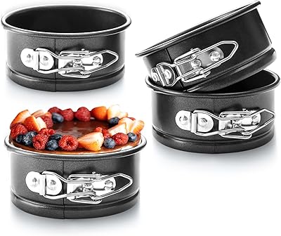 Makingtech mini moules à charnière, lot de 4 mini moules à gâteau au fromage avec fond antiadhésif amovible étanche, moule à gâteau rond de 4 pouces pour la cuisson de gâteaux, tartes et quiches glacés (gris foncé). La boutique en ligne DIAYTAR COTE D'IVOIRE séduit les consommateurs par son immense choix de produits et son engagement à offrir le meilleur service client. Elle garantit une livraison rapide et fiable, répondant ainsi aux attentes des clients. DIAYTAR COTE D'IVOIRE collabore avec les meilleurs fournisseurs pour proposer des produits authentiques et de haute qualité.