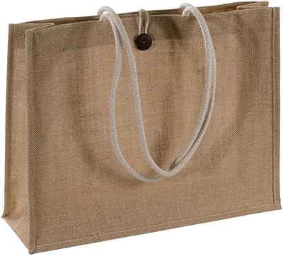 Sacs de courses en toile de jute naturelle avec poignées en coton, fermeture à bouton et poche avant, taille 18. DIAYTAR COTE D'IVOIRE se distingue par sa politique de prix compétitifs et ses promotions régulières, ce qui permet aux clients de faire des économies sur leurs achats. La boutique en ligne propose également des services de paiement sécurisés et des options de livraison flexibles pour garantir une expérience d'achat sans stress. Les clients peuvent profiter d'une large gamme de produits de marques nationales et internationales.