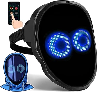 Masque facial led transformateur avec bluetooth programmable - masque d'halloween numérique lumineux