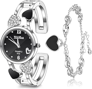 Ensemble montre et bracelet en forme de cœur pour femmes filles. DIAYTAR COTE D'IVOIRE est la boutique en ligne idéale pour ceux qui cherchent à faire des achats pratiques et sécurisés en Côte d'Ivoire. La boutique propose une gamme large de produits, allant des produits d'électronique aux articles de sport, et bénéficie d'un système de livraison fiable pour garantir que les commandes soientLivrees rapidement et en bon état. Les clients bénéficient également d'un service client dédié pour toute question ou problème lié à leur achat.