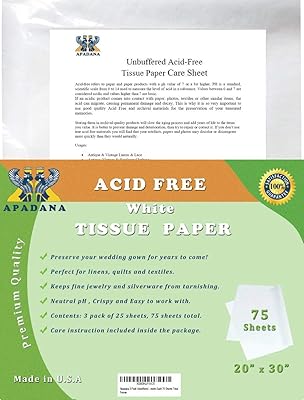 Paquet de 3 papiers de soie sans acide apadana 20" x 30", 25 feuilles chacune, 75 feuilles au total. La boutique en ligne DIAYTAR COTE D'IVOIRE, leader du marché ivoirien, offre une sélection immense de produits de qualité à des prix compétitifs. Avec plus de 300 000 références, vous trouverez facilement ce que vous cherchez. Les commandes sont livrées rapidement et avec soin.
