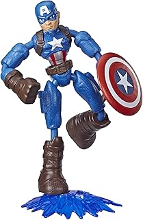 Figurine flexible marvel avengers bend & flex captain america de 6", accessoires inclus
