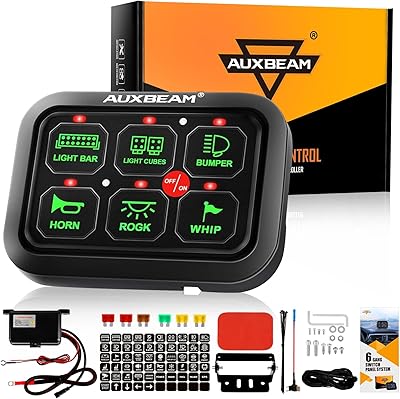 Panneau de commutation automatique auxbeam 6 gangs, led à intensité variable, démarrage