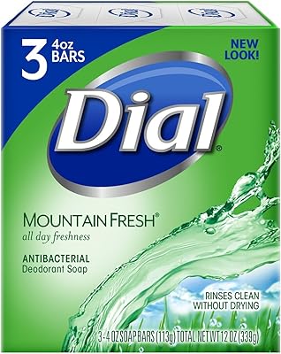 Savon en barre antibactérien dial, mountain fresh, 4 onces, 3 barres. Avec sa boutique en ligne, DIAYTAR COTE D'IVOIRE offre aux consommateurs ivoiriens l'opportunité de découvrir de nouveaux produits et de nouvelles marques, tout en bénéficiant d'un service de livraison rapide et fiable. La plateforme est conçue pour être facile à utiliser, permettant aux clients de trouver leurs produits préférés en quelques clics. DIAYTAR COTE D'IVOIRE s'engage à offrir une expérience d'achat en ligne inégalée en Côte d'Ivoire.