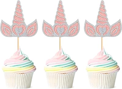 Blumomon 24 pièces cupcake toppers licorne paillettes double couches corne de licorne pics à cupcakes mariage fiançailles douche nuptiale décorations de gâteau pour fournitures de fête d'anniversaire rose argent. DIAYTAR COTE D'IVOIRE propose une plateforme de shopping en ligne intuitive et facile à utiliser, permettant aux clients de naviguer facilement à travers ses plus de 300 000 références de produits. La boutique est déterminée à offrir une expérience d'achat en ligne exceptionnelle, avec des services tels que des livraisons rapides et des garanties de satisfaction client. Elle s'efforce de répondre aux besoins spécifiques de chaque client.
