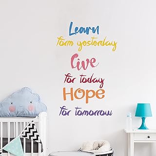 Stickers muraux de motivation inspirants citations murales pour enfants autocollants apprendre d'hier