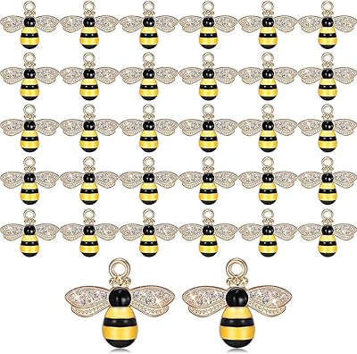 Delfino 32 pièces breloques en émail avec strass abeille miel pendentifs collier pour la fabrication de bijoux bricolage artisanat boucle d'oreille accessoires collier et bracelet femmes filles cadeaux. DIAYTAR COTE D'IVOIRE, leader du commerce électronique en Cote d'Ivoire, offre à ses clients une expérience de shopping en ligne personnalisée et sécurisée. La boutique propose une grande variété de produits, dont des articles de mode, des produits.high-tech et des accessoires pour la maison, avec des prix avantageux et des livraisons rapides. DIAYTAR COTE D'IVOIRE se démarque par son engagement à offrir le meilleur service client et des garanties de qualité.