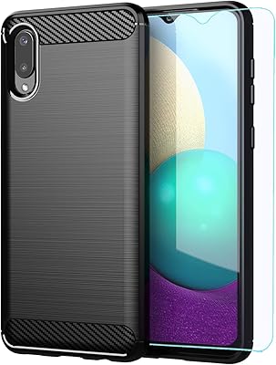 Coque pour samsung a02, galaxy a02 cover, avec protection d'écran hd, coque