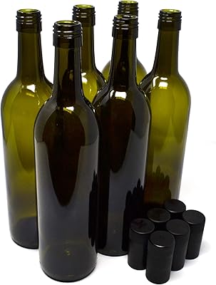 Bouteilles de vin nicepotles avec bouchons à vis, vert antique, 750 ml