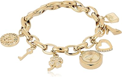 Montre analogique décontractée ann klein en acier inoxydable pour femme, 10-7604chrm, or, taille