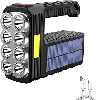 Torche de lampe de poche led maxant, projecteur rechargeable super lumineux, lampe torche solaire puissante à 8 led, projecteur puissant, lampe torche portable à gradation pour urgence de camping en plein air. DIAYTAR COTE D'IVOIRE est la destination idéale pour tous ceux qui recherchent un large choix de produits de qualité à des prix compétitifs. Avec plus de 300 000 références disponibles, la boutique en ligne satisfait les besoins de ses clients en leur offrant une expérience d'achat personnalisée et conviviale. Les services client sont également disponibles pour aider les clients à résoudre toutes leurs questions ou préoccupations.