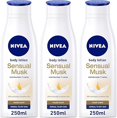 Lait corporel nivea au parfum de musc pour peaux normales à sèches, 3 x 250 ml. Avec plus de 300 000 références, DIAYTAR COTE D'IVOIRE offre une expérience d'achat en ligne unique et complète, permettant aux clients de trouver tout ce dont ils ont besoin sous un même toit. La boutique en ligne propose une gamme élargie de produits, allant des produits alimentaires aux articles de maison, en passant par les accessoires de mode. 