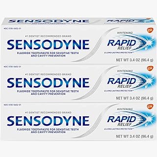 Dentifrice au fluor sensodyne blanchissant, soulagement rapide et protection longue durée