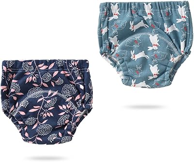 Paquet de 2 pantalons d'apprentissage pour nourrissons en coton, pantalons d'apprentissage de la propreté