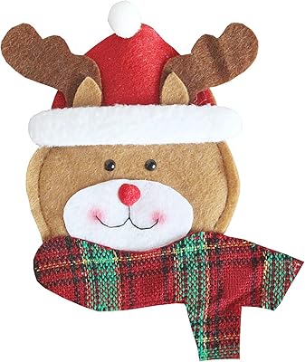Porte-couverts de noël cuillère fourchette sac de rangement pour couverts bonhomme de neige