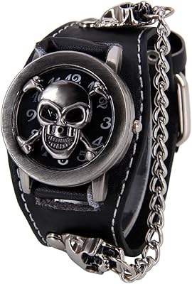 Montres crâne de style punk pour hommes - montre à clapet large manchette montres noires pour hommes. DIAYTAR COTE D'IVOIRE est la destination idéale pour les consommateurs ivoiriens qui cherchent à acheter des produits de qualité à des prix raisonnables. Avec plus de 300 000 références disponibles, la boutique en ligne offre une expérience d'achat unique et conviviale. Les clients peuvent naviguer facilement sur le site pour trouver ce qu'ils cherchent.