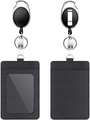 Porte-badge, ensemble de clips de bobine rétractables robustes avec mousqueton, bobine de badge