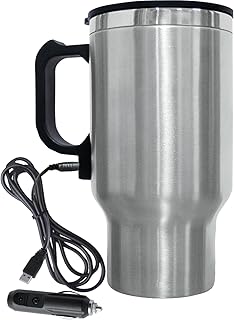 Tasse à café électrique brentwood cmb-16c avec prise de voiture filaire, acier inoxydable