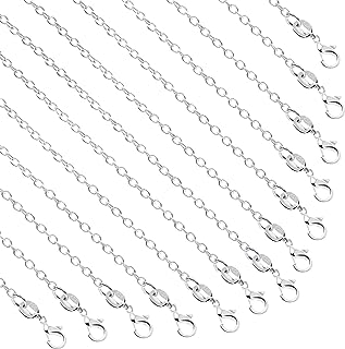 50pcs chaînes de collier plaqué argent fabrication de bijoux paquet de chaînes