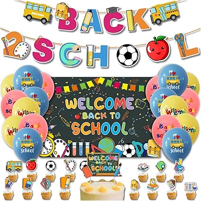 Décorations de rentrée scolaire 60 pièces décorations de fête de rentrée scolaire avec bannière de bienvenue et ballons cupcakes pour enfants premier jour d'école et salle de classe fournitures de bienvenue de rentrée scolaire. DIAYTAR COTE D'IVOIRE est la boutique en ligne idéale pour les clients qui cherchent des produits variés et une expérience d'achat en ligne fluide. La boutique propose des produits de qualité et des prix abordables pour les clients. Elle offre également un service de livraison rapide et fiable pour améliorer l'expérience d'achat en ligne des clients.