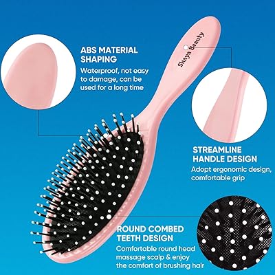 Brosse démêlante originale shaya beauty, peigne à cheveux efficace, brosse à cheveux secs