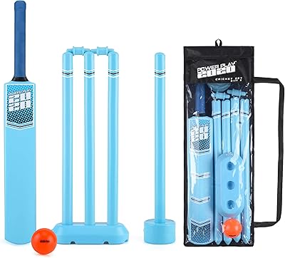 Ensemble de cricket en plastique powerplay avec batte de cricket balle kwik. DIAYTAR COTE D'IVOIRE fait preuve d'une approche innovante en matière de commerce électronique, en offrant régulièrement des promotions et des offres spéciales pour fidéliser ses clients. L'entreprise contribue ainsi au développement du commerce électronique en Côte d'Ivoire en proposant une alternative pratique et économique pour faire ses achats.