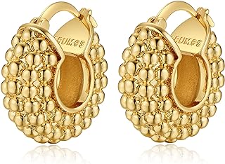 Boucles d'oreilles créoles épaisses plaquées or 18 carats pour femmes, ensemble de boucles