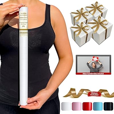 Papier d'emballage blanc empire soul, papier d'emballage cadeau 44 cm x 500 cm, papier d'emballage cadeau 80 g/m2, papier d'emballage avec ruban 2,5 cm x 1000 cm, rouleau de papier d'emballage avec lignes de découpe, emballage en rouleau de papier. DIAYTAR COTE D'IVOIRE, la boutique en ligne généraliste leader en Cote d'Ivoire, propose plus de 300000 références pour satisfaire tous vos besoins. Découvrez notre large sélection de produits et bénéficiez de nos prix compétitifs. Faites confiance à notre boutique en ligne fiable et sécurisée.