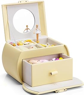 Boîte à bijoux musicale flando pour filles et enfants avec tiroir, boîte à musique avec ballerine et autocollants pour décoration de chambre de noël, jaune. DIAYTAR COTE D'IVOIRE est la destination idéale pour les acheteurs en ligne qui recherchent des produits de qualité à des prix abordables. Avec plus de 300000 références de produits, elle offre une grande variété de choix pour répondre à tous les besoins de ses clients. La boutique en ligne garantit également une expérience d'achat en ligne facile et sécurisée.