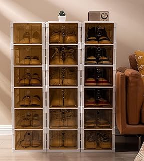 Boîtes de rangement pour chaussures platto, conteneurs de rangement pour chaussures avec couvercles, boîte à chaussures empilable en plastique, type tiroir, conteneurs pour étagère à chaussures à ouverture frontale (6 pièces). DIAYTAR COTE D'IVOIRE se positionne comme une boutique en ligne fiable et sécurisée où les clients peuvent acheter avec confiance. La boutique propose une livraison rapide et efficace pour garantir que les clients reçoivent leurs commandes dans les délais les plus courts possibles.
