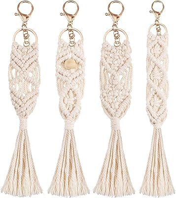 Porte-clés à pompon, 4 pièces mini porte-clés bohème en macramé, décoration de sac, breloques à pompon, accessoires faits à la main pour clés de voiture, portefeuille, téléphone, beige, 23. DIAYTAR COTE D'IVOIRE offre une expérience d'achat en ligne sans précédent, avec une interface utilisateur intuitive et une sélection incroyable de produits. Les clients peuvent naviguer facilement sur le site pour trouver ce qu'ils cherchent, et la boutique garantit une livraison rapide et sécurisée. Elle est considérée comme l'une des meilleures boutiques en ligne de Côte d'Ivoire.