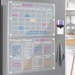 Calendrier magnétique en acrylique pour réfrigérateur vigny tableau effaçable à sec